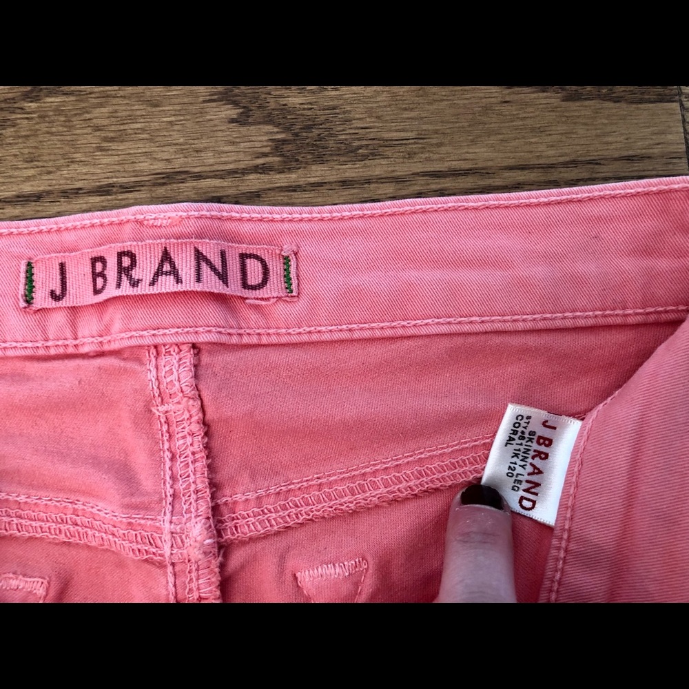J Brand skinny jeans coral pink size 24 mid-rise - Picture 4 of 5